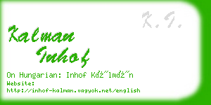 kalman inhof business card